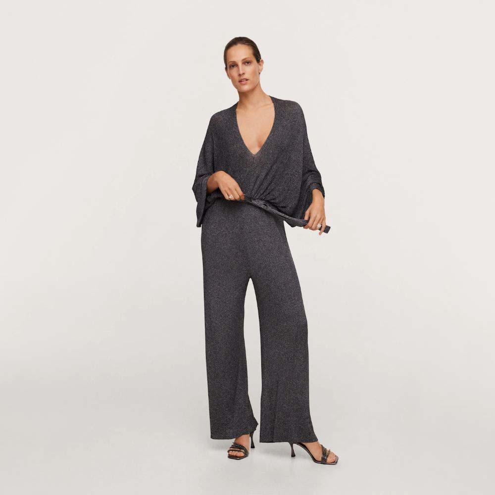 mango wide leg knitted jumpsuit